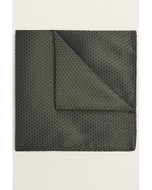 Moss Bros Black Thyme Textured Pocket Square for men