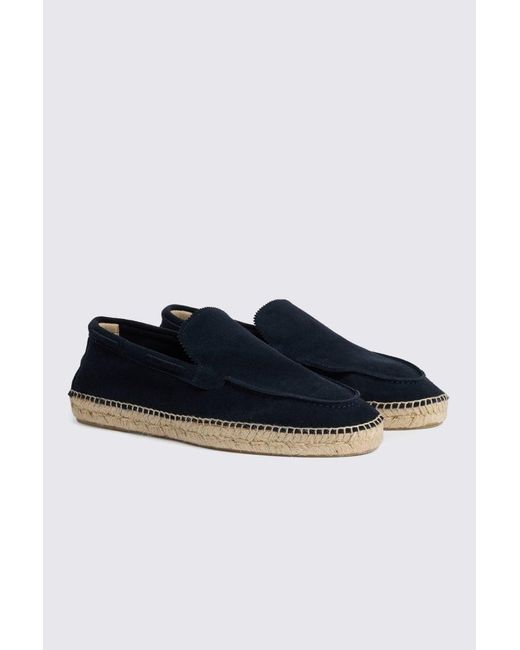 Moss Bros Blue Suede Espadrille for men
