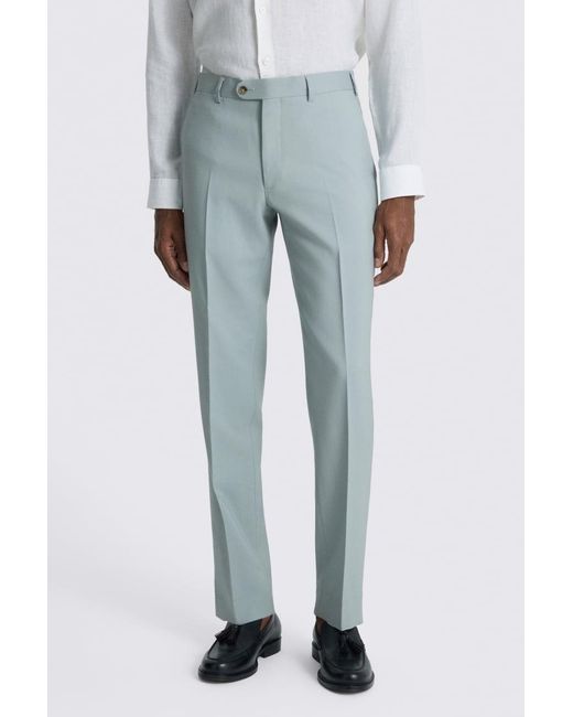 Barberis Blue Italian Tailored Fit Aqua Tropical Trousers for men