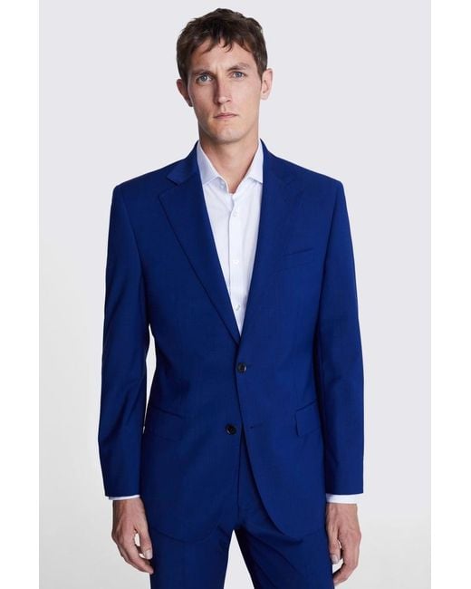 Moss Bros Blue Tailored Fit Royal Performance Suit Jacket for men