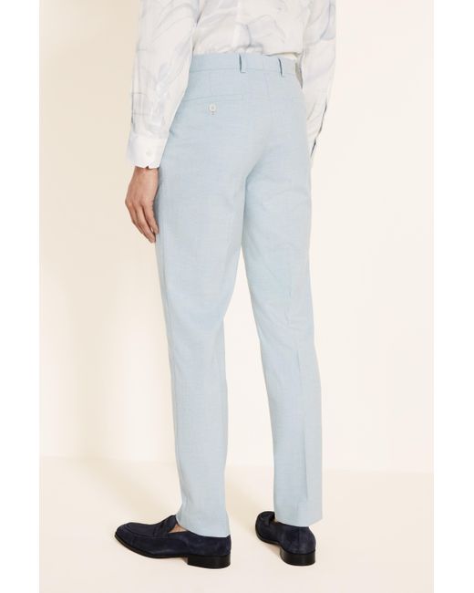 Moss London Leather Slim Fit Aqua 