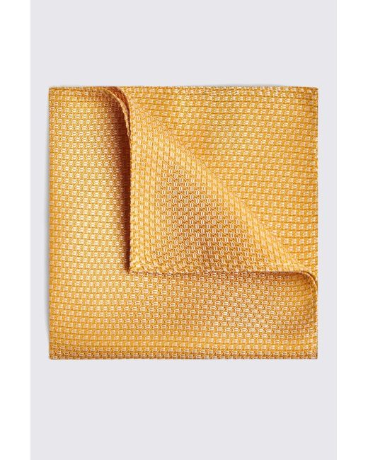 Moss Bros Yellow Ochre Textured Pocket Square for men
