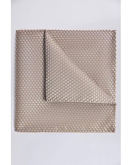 Moss Bros Gray Textured Pocket Square for men