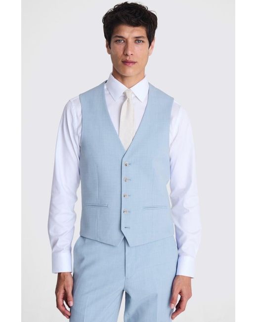Ted Baker Blue Tailored Fit Light Waistcoat for men