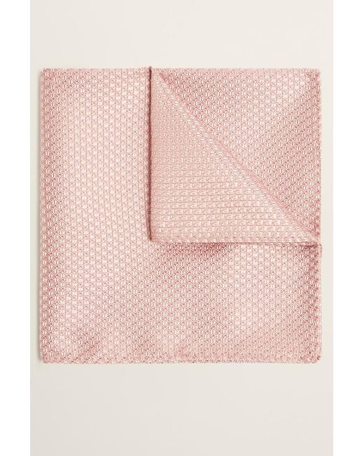 Moss Bros Pink Dusty Textured Pocket Square for men