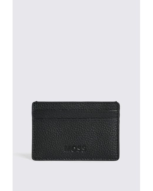 Moss Bros Black Grained Leather Cardholder for men