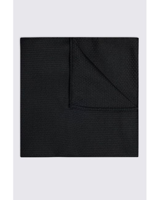 Silk semi plain Black Silk Semi-Plain Pocket Square for men