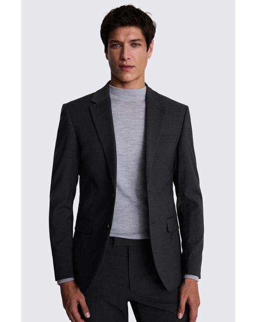 DKNY Black Slim Fit Charcoal Suit Jacket for men