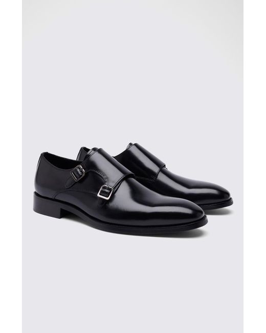 John White Black John Monkton Double Monk Shoes for men