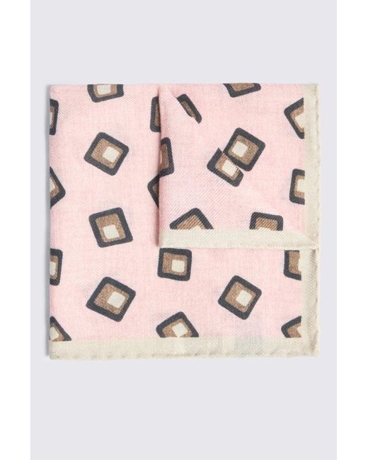 Tessitura bottinelli Pink Bottinelli Wool Square Pocket Square for men