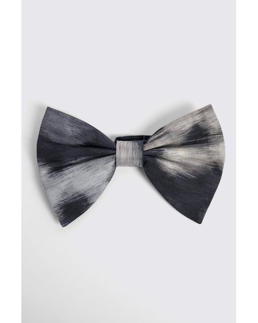 Moss Bros Gray Midnight Macro Floral Oversized Bow Tie Made With Liberty Fabric for men