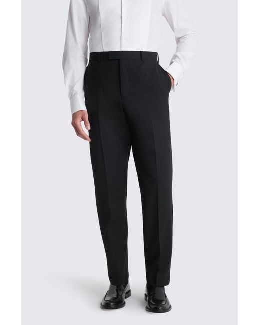 Moss Bros Blue Regular Fit Performance Dress Trousers for men