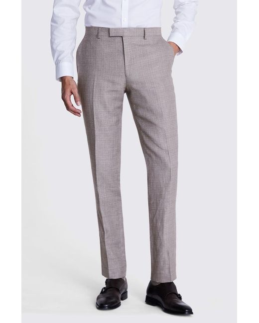 Reda Gray Italian Slim Fit Light Taupe Trousers for men