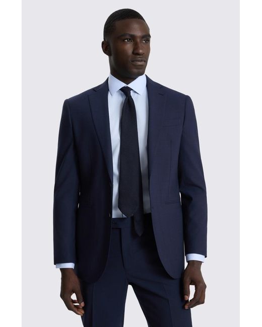 Moss performance slim Blue Slim Fit Performance Suit Jacket for men