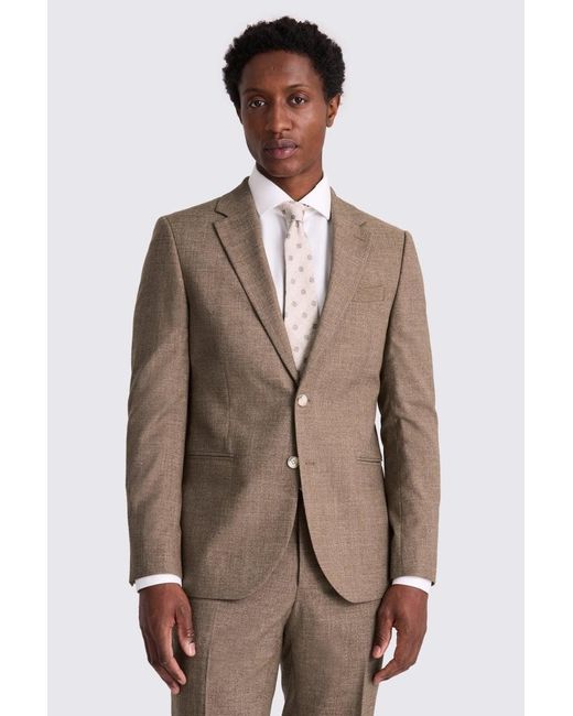 Moss Bros Mens Slim Fit Linen Jacket Moss Bros Green Tweed Top