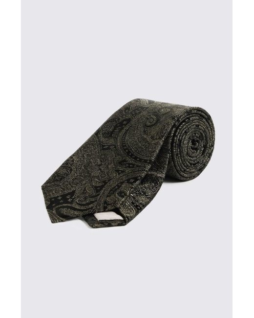 Moss Bros Black Wedding Paisley Tie for men