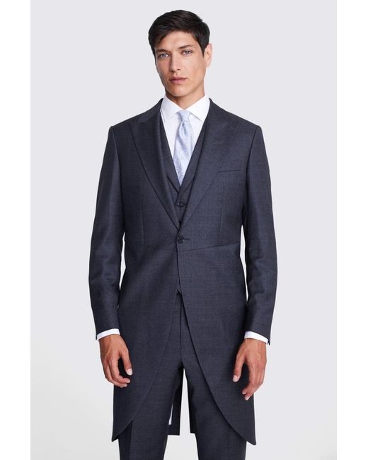 Barberis Blue Italian Tailored Fit Sharkskin Suit Jacket for men