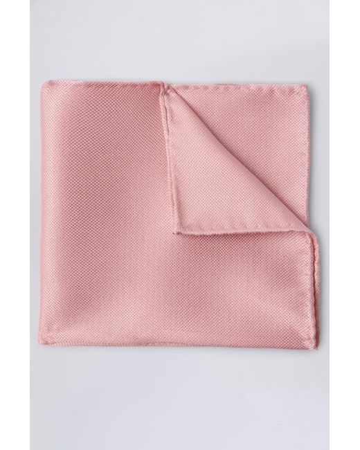 Moss Bros Pink Dusty Silk Oxford Pocket Square for men
