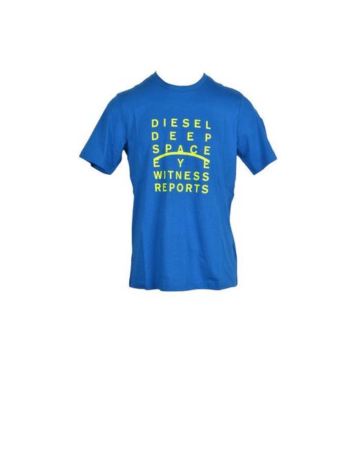 DIESEL Cotton T-shirts in Light Blue (Blue) for Men - Save 67% | Lyst