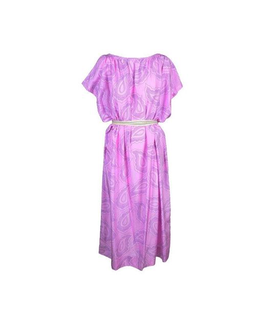 Attic And Barn Silk Dress in Pink | Lyst