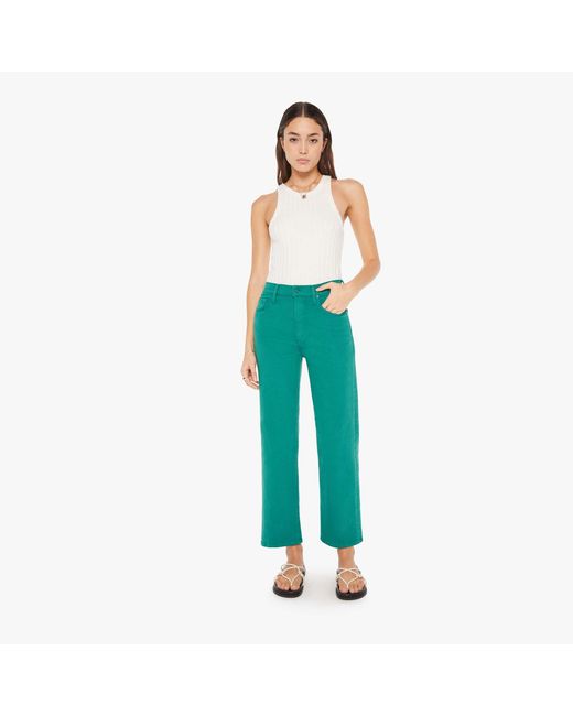 Mother Blue The Rambler Zip Ankle Teal Pants