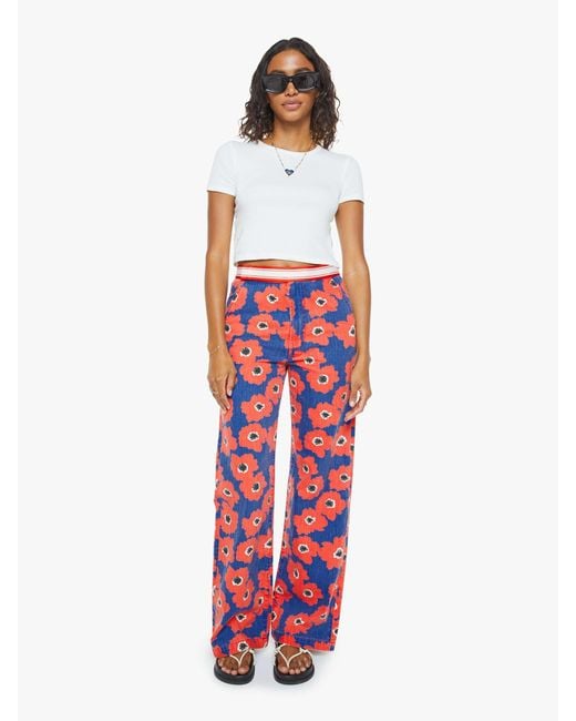 Mother Red The Let It Rip Maven Sneak Pop Art Poppies Pants