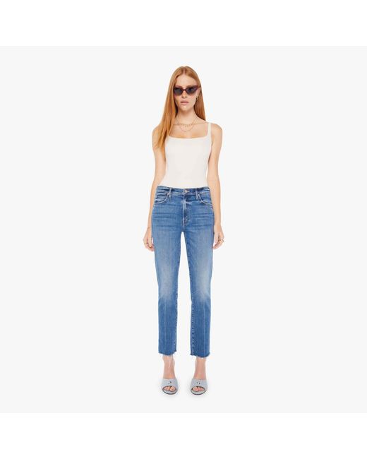 Mother Blue The Rascal Ankle Fray Opposites Attract Jeans