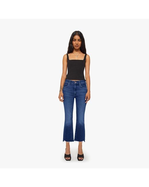 Mother Blue Petites The Lil Insider Crop Step Fray Off Limits Jeans