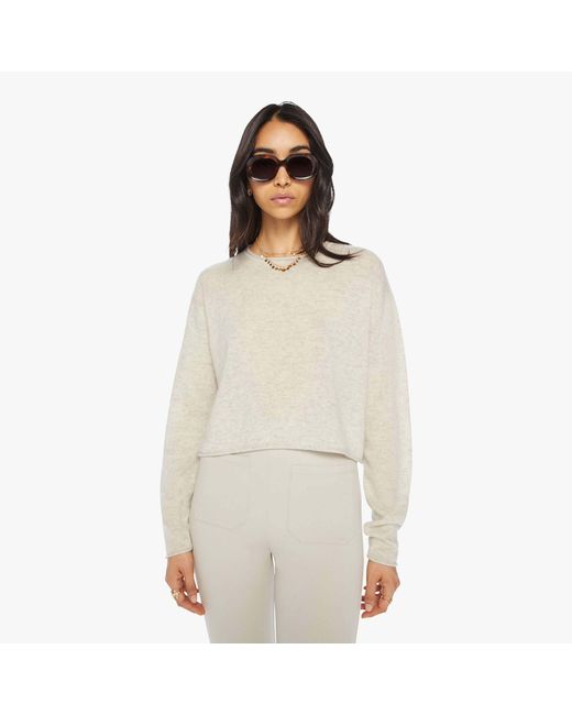 SABLYN White Lance Cashmere Crop Pullover Blizzard Sweater