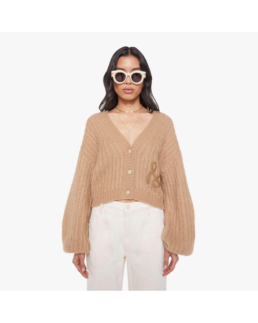 Mother Natural The Puffy Sleeve Varsity Cardigan Cotton Candy Shirt