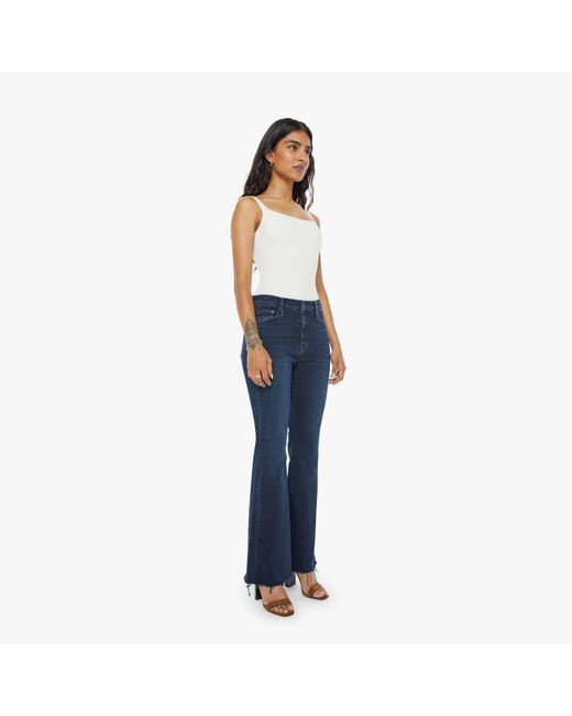 Mother Blue Petites The Lil Weekender Fray Chip On My Shoulder Jeans