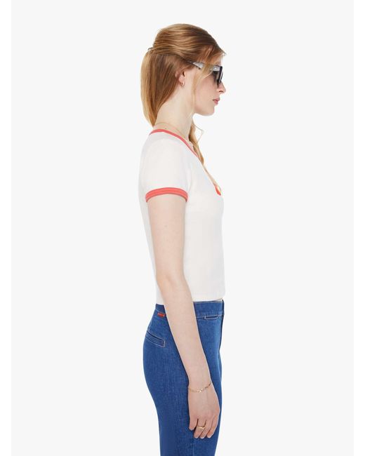 Mother White Chloe Fineman X The Itty Bitty Ringer Clear For Takeoff T-Shirt