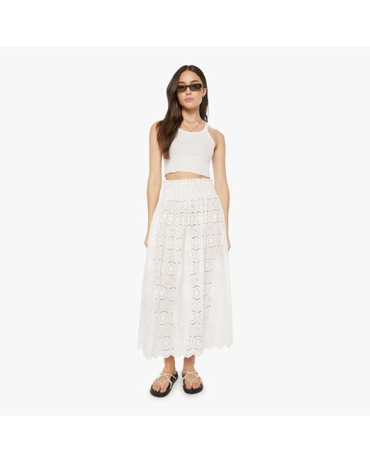 Natalie Martin White Bella Skirt Medallion Embroidery Salt