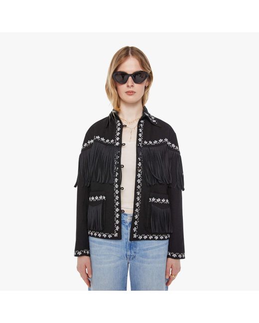 Alix Of Bohemia Blue Jude Fringe Jacket Raven