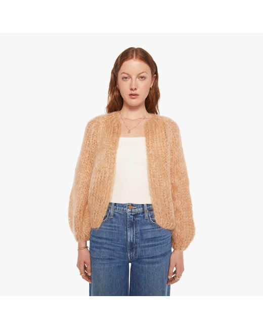Maiami Blue Mohair Puffy Sleeve Small Cardigan Shirt