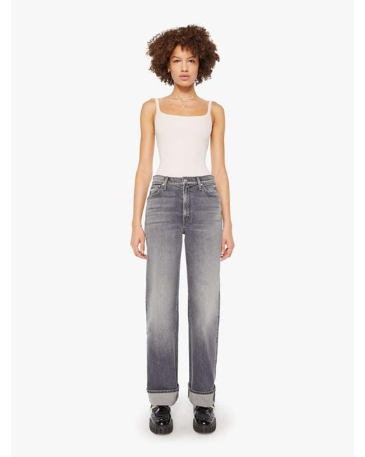 Mother White The Dodger Skimp Cuff Moshpit Memories Jeans
