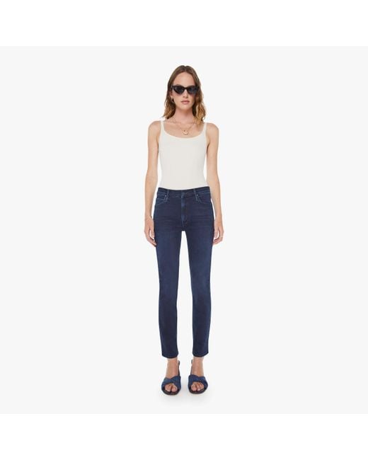 Mother Blue The Mid Rise Dazzler Ankle Chip On My Shoulder Jeans