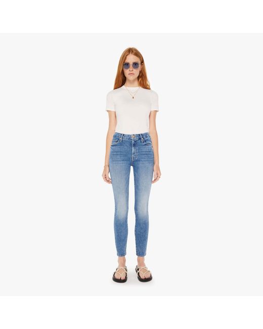 Mother Blue High Waisted Looker Ankle On The Road Jeans
