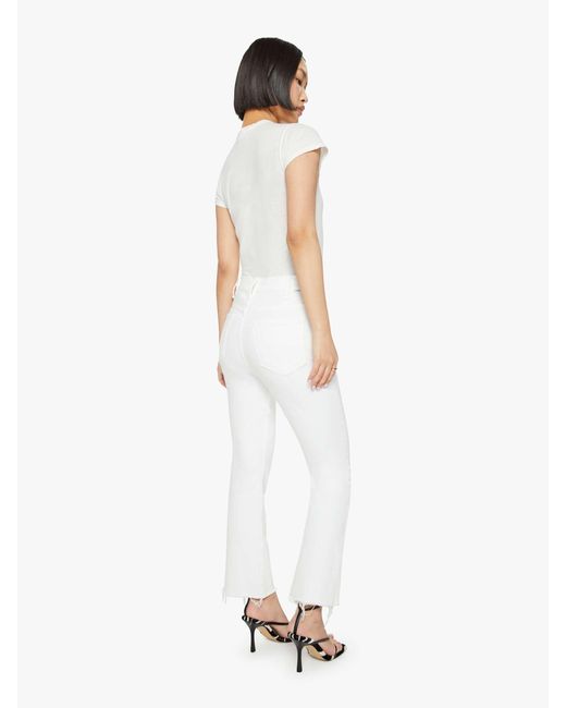 Mother White Petites The Lil' Hustler Ankle Fray Fairest Of Them All Jeans