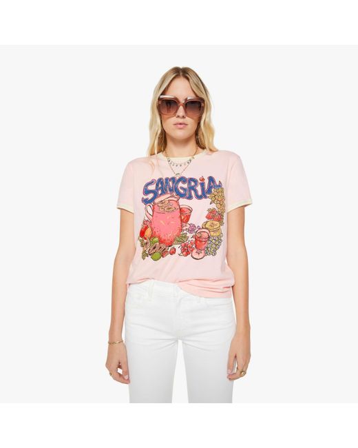 Mother White The Lil Goodie Ringer Sangria T-Shirt