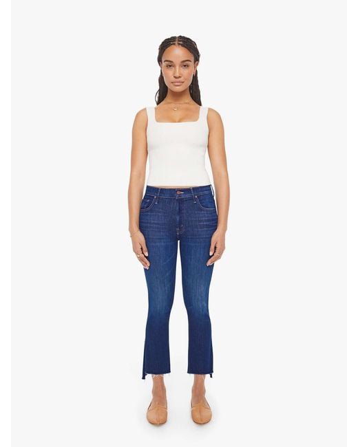 Mother Blue Petites The Lil Insider Crop Step Fray Off Limits Jeans