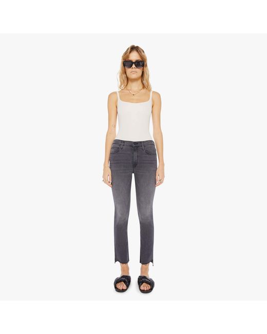Mother Blue The Mid Rise Dazzler Ankle Step Fray Lighting Up Lanterns Jeans