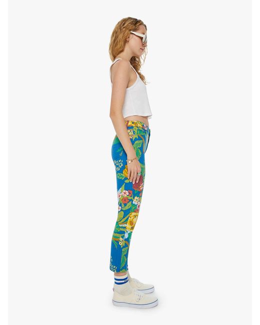Mother Blue The Mid Rise Dazzler Crop Late Bloomer Jeans