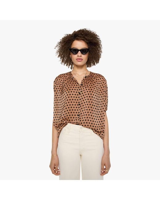 Natalie Martin Natural Top Grande Polka Dot & Tan