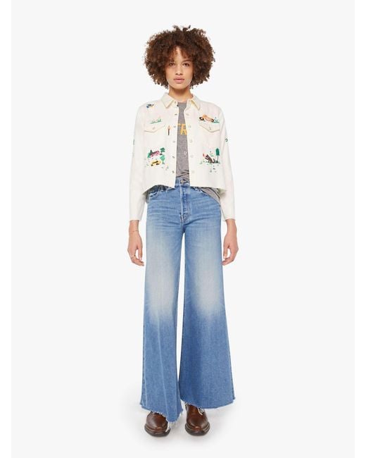 Mother White The Super Exs Crop Fray Fired Up Shirt