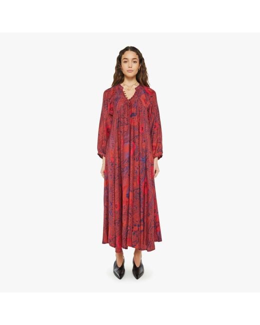 Natalie Martin Red Fiore Maxi Peacock Currant Skirt