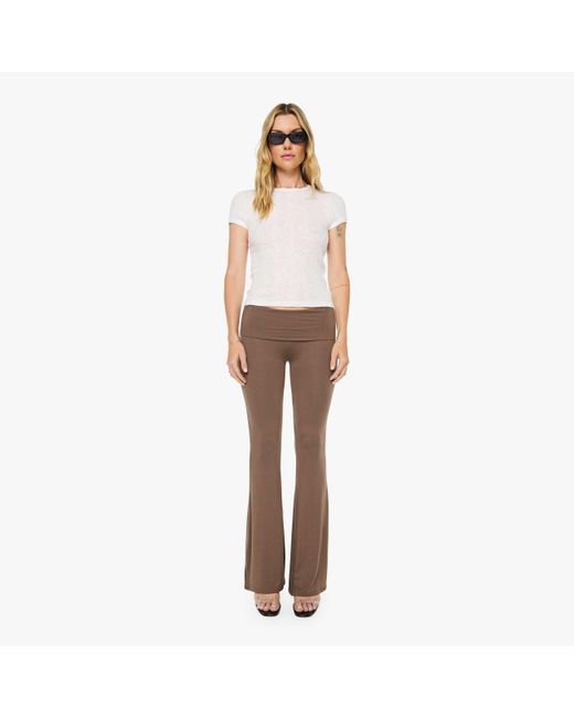 ÉTERNE White Foldover Flare Pants Mushroom