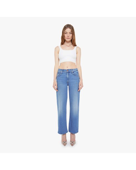 Mother Blue The Mid Rise Rambler Zip Ankle Piece By Jeans