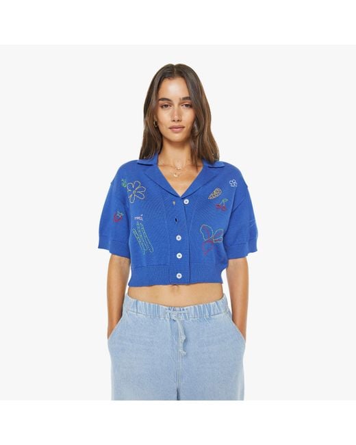 Mother Blue The Boxy Raquette Open Table Shirt