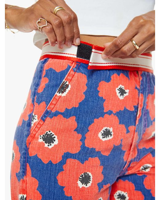 Mother Red The Let It Rip Maven Sneak Pop Art Poppies Pants
